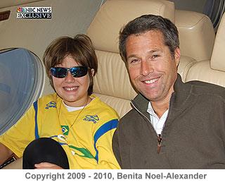 Sean and David on flight home. Photo &copy; 2009-2010 Benita Noel-Alexander
